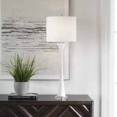 Fountain White Marble Buffet Lamp - Ornate Home