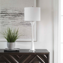 Fountain White Marble Buffet Lamp - Ornate Home