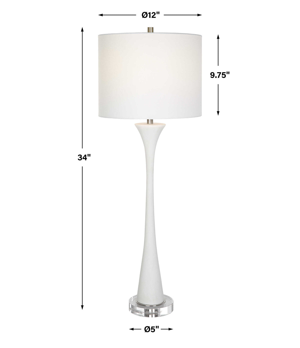 Fountain White Marble Buffet Lamp - Ornate Home