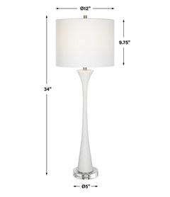 Fountain White Marble Buffet Lamp - Ornate Home
