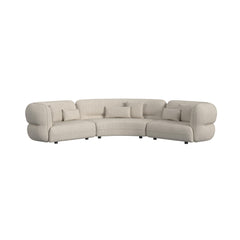 Four Seasons Woolen Camel Sectional with 6 Pillows - Ornate Home