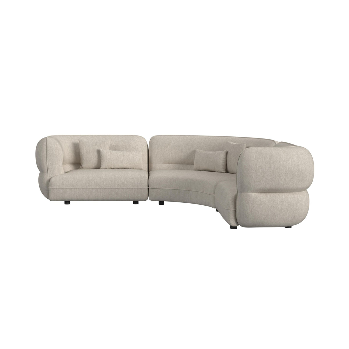 Four Seasons Woolen Camel Sectional with 6 Pillows