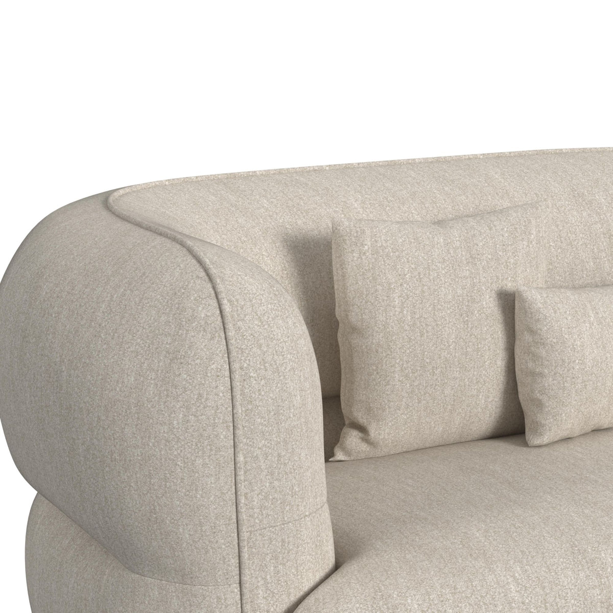 Four Seasons Woolen Camel Sectional with 6 Pillows