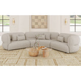Four Seasons Woolen Camel Sectional with 6 Pillows