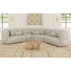 Four Seasons Woolen Camel Sectional with 6 Pillows - Ornate Home