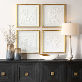 Fourfold Gold/White Framed Prints (Set of 4) - Ornate Home