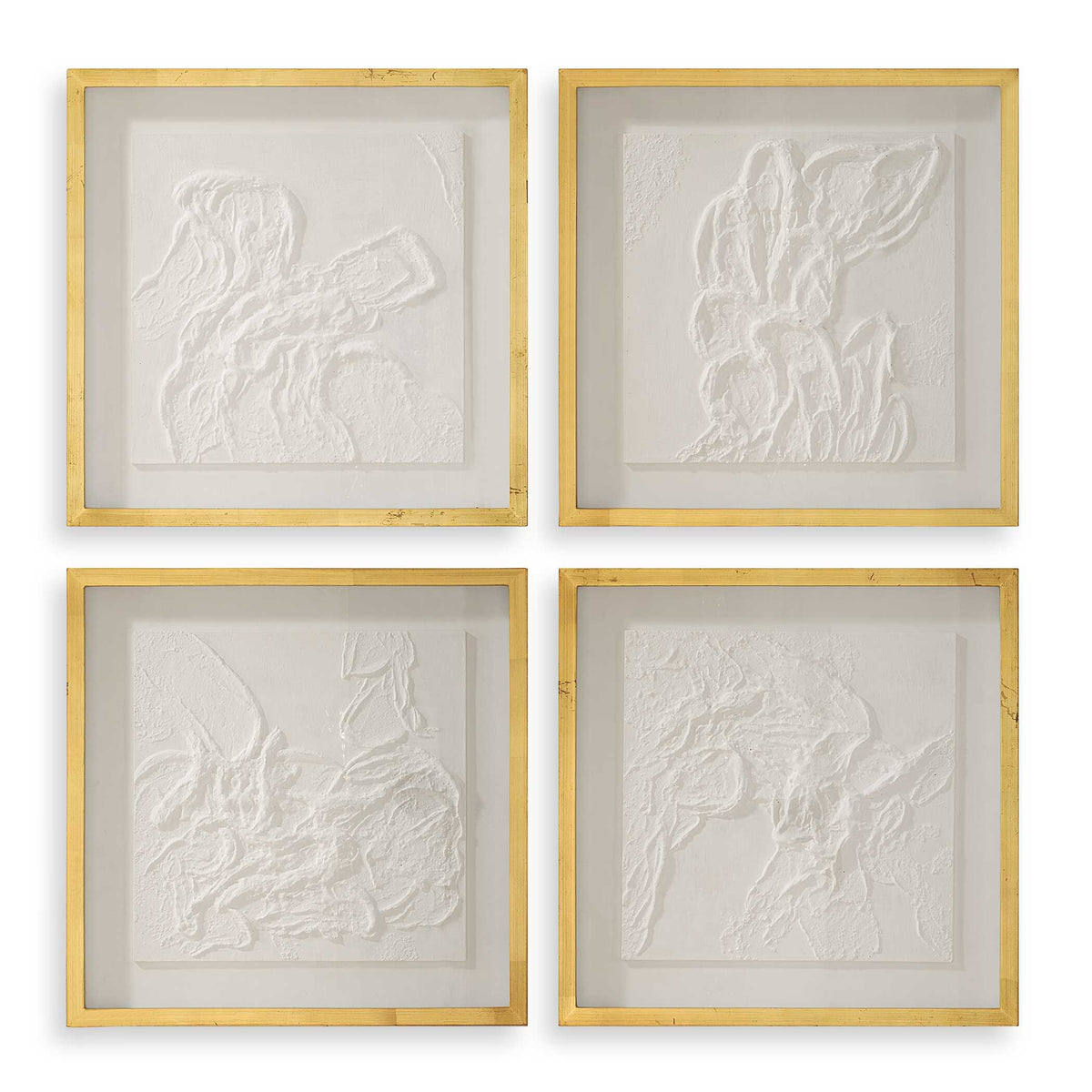 Fourfold Gold/White Framed Prints (Set of 4) - Ornate Home