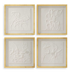 Fourfold Gold/White Framed Prints (Set of 4) - Ornate Home