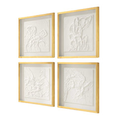 Fourfold Gold/White Framed Prints (Set of 4) - Ornate Home