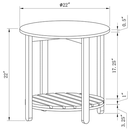 Fowler Natural End Table - Ornate Home