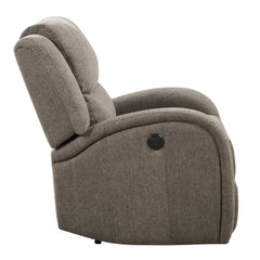Foxcroft Brown Chenille Power Reclining Chair - Ornate Home
