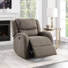 Foxcroft Brown Chenille Power Reclining Chair - Ornate Home