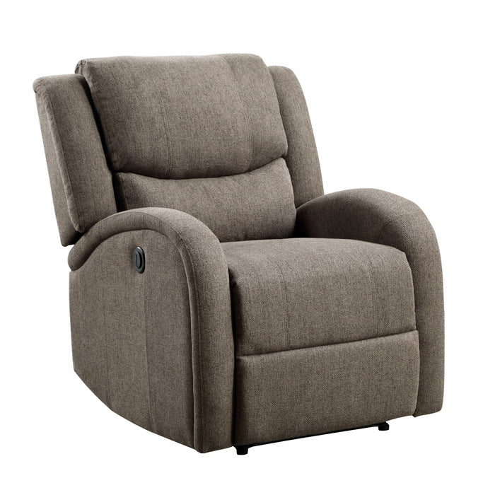 Foxcroft Brown Chenille Power Reclining Chair - Ornate Home