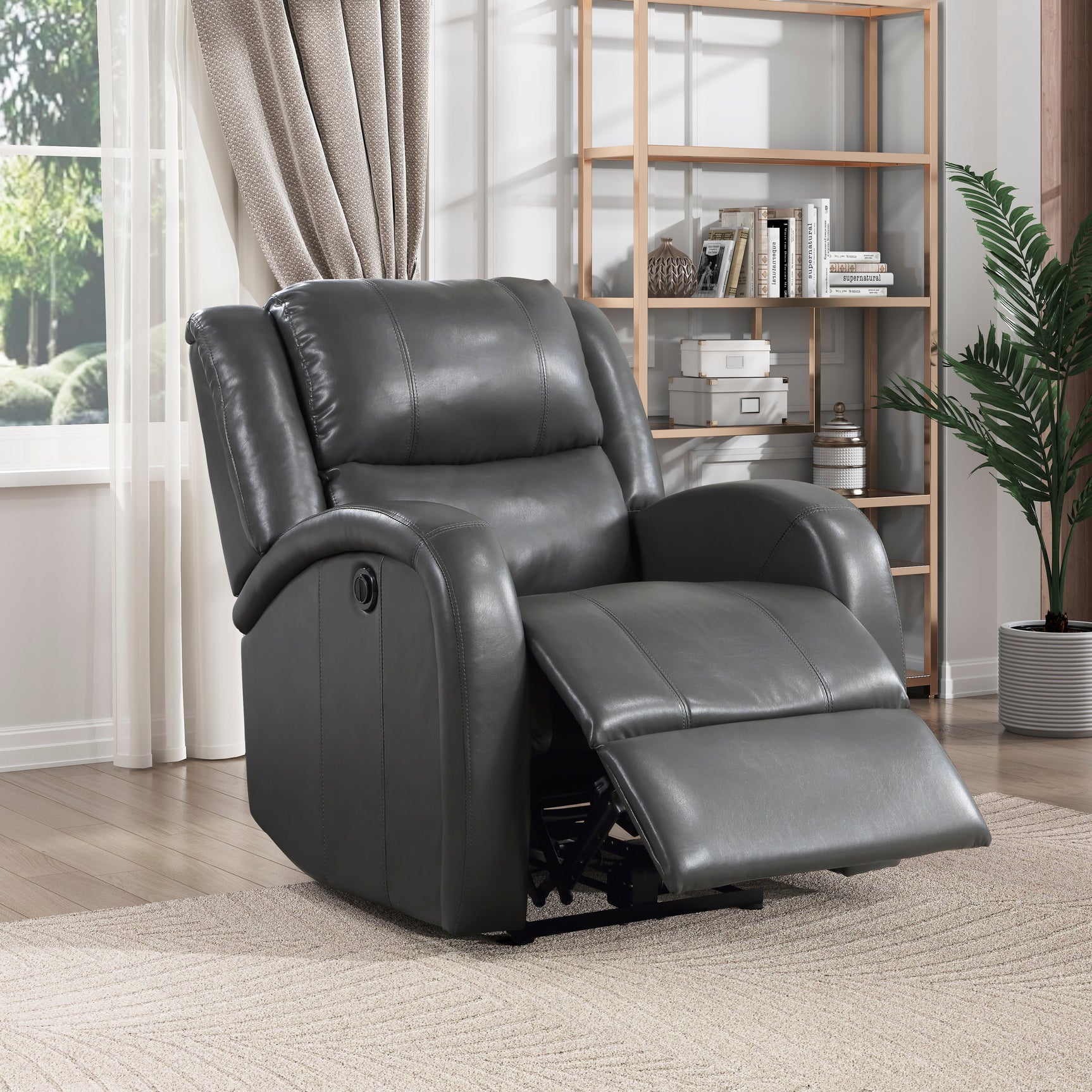Foxcroft Gray Power Reclining Chair - Ornate Home