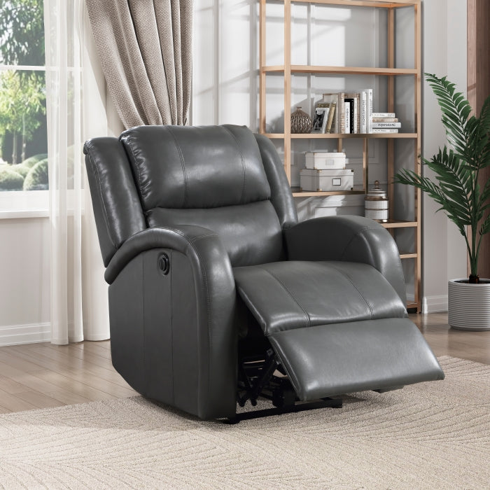 Foxcroft Gray Power Reclining Chair - Ornate Home
