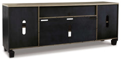 Foyland Black & Brown 83" TV Stand w/ Electric Fireplace Insert - Ornate Home