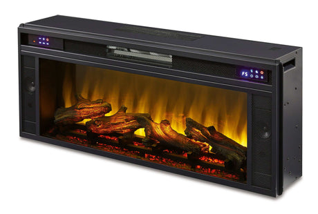 Foyland Black & Brown 83" TV Stand w/ Electric Fireplace Insert - Ornate Home