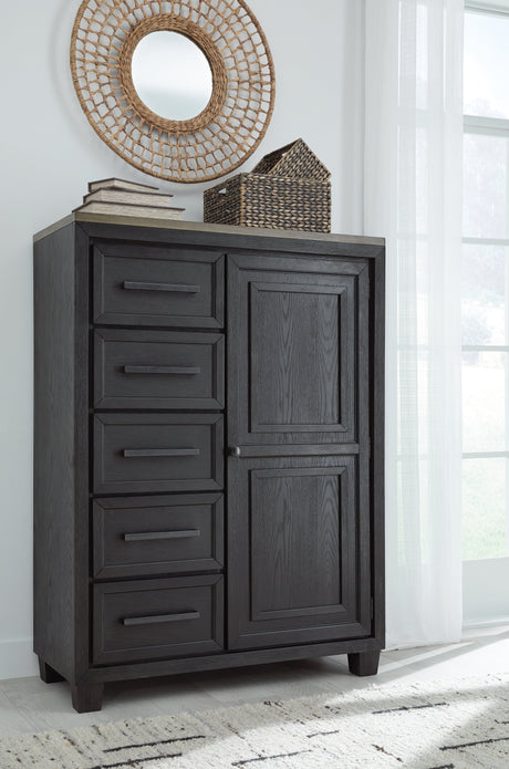 Foyland Black & Brown Door Chest - Ornate Home