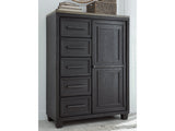 Foyland Black & Brown Door Chest - Ornate Home
