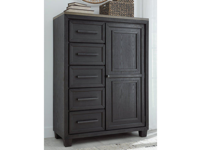 Foyland Black & Brown Door Chest - Ornate Home
