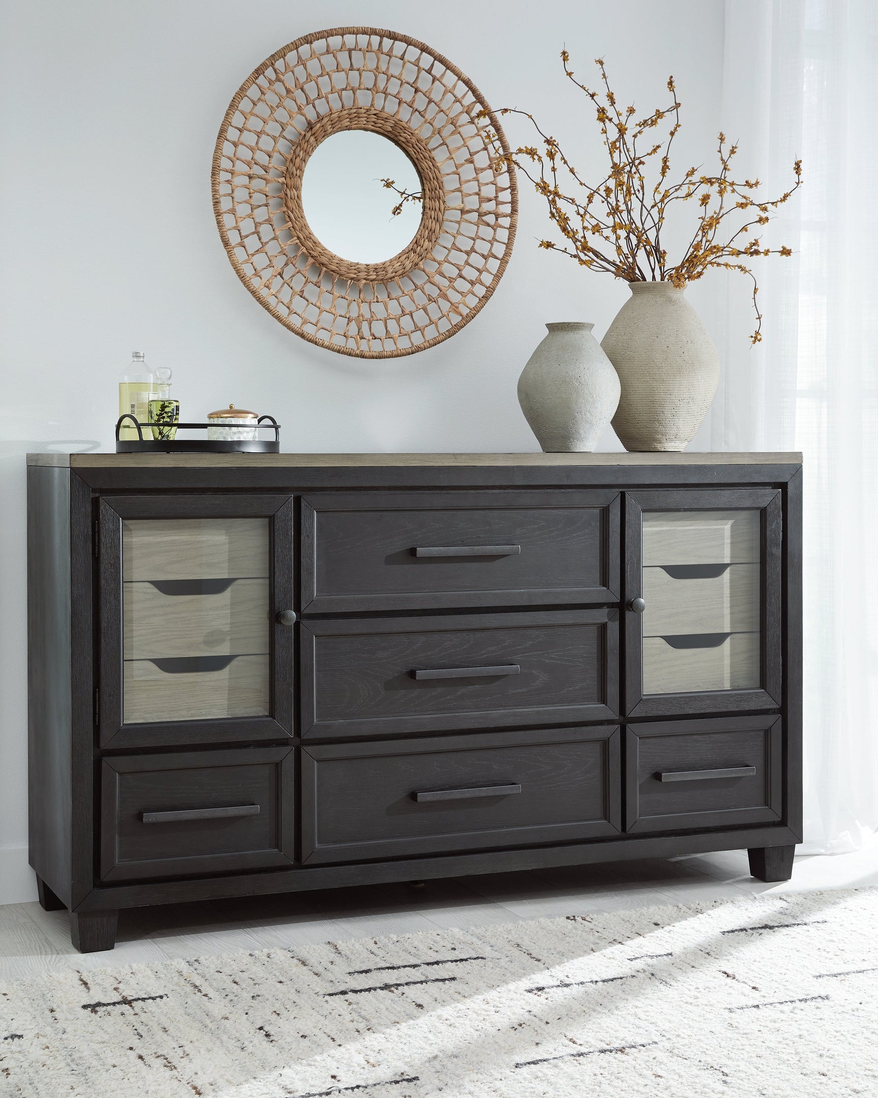 Foyland Black & Brown Dresser - Ornate Home