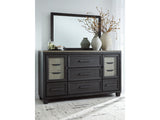 Foyland Black/Brown Dresser and Mirror - Ornate Home