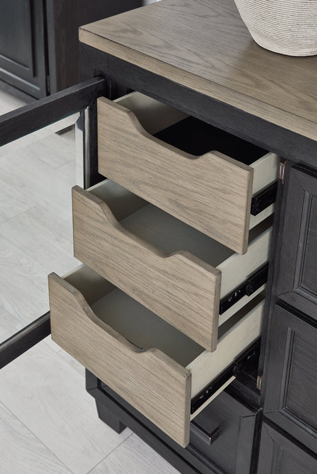 Foyland Black/Brown Dresser and Mirror - Ornate Home