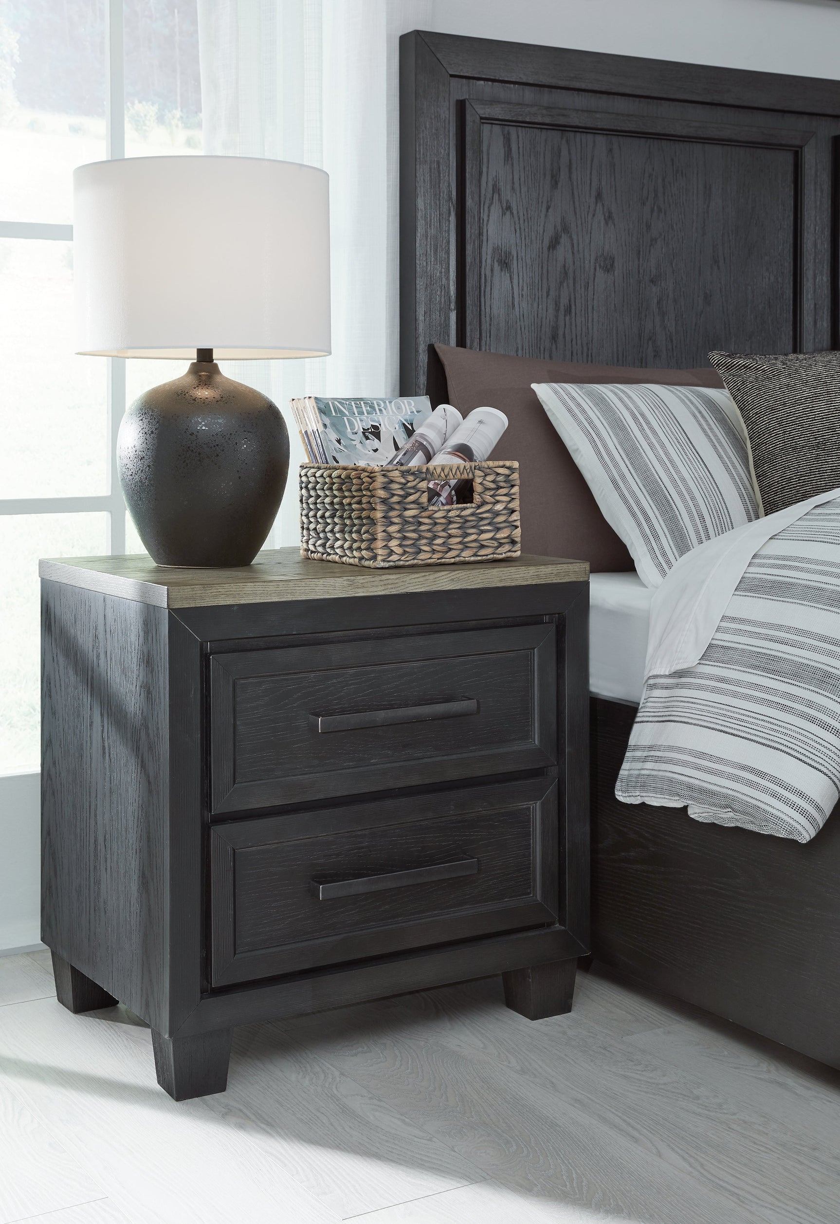 Foyland Black & Brown Nightstand (Online Special Price) - Ornate Home