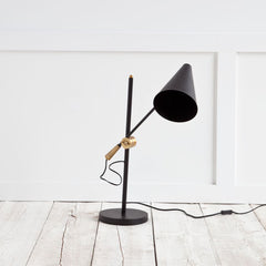 Fragon Black/Gold Metal Adjustable Cone Shade Table Lamp