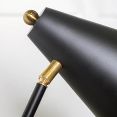 Fragon Black/Gold Metal Adjustable Cone Shade Table Lamp