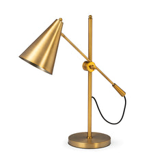 Fragon Gold-Tone Metal Adjustable Cone Shade Table Lamp