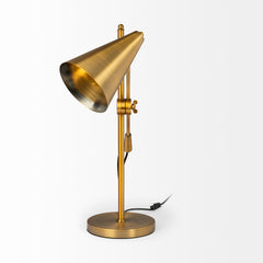 Fragon Gold-Tone Metal Adjustable Cone Shade Table Lamp