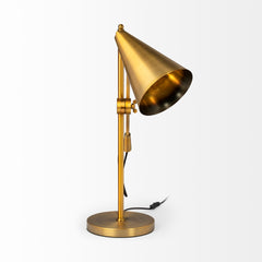 Fragon Gold-Tone Metal Adjustable Cone Shade Table Lamp