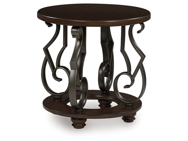 Frallyn Dark Brown Round End Table (Online Special Price) - Ornate Home
