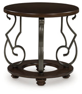 Frallyn Dark Brown Round End Table - Ornate Home