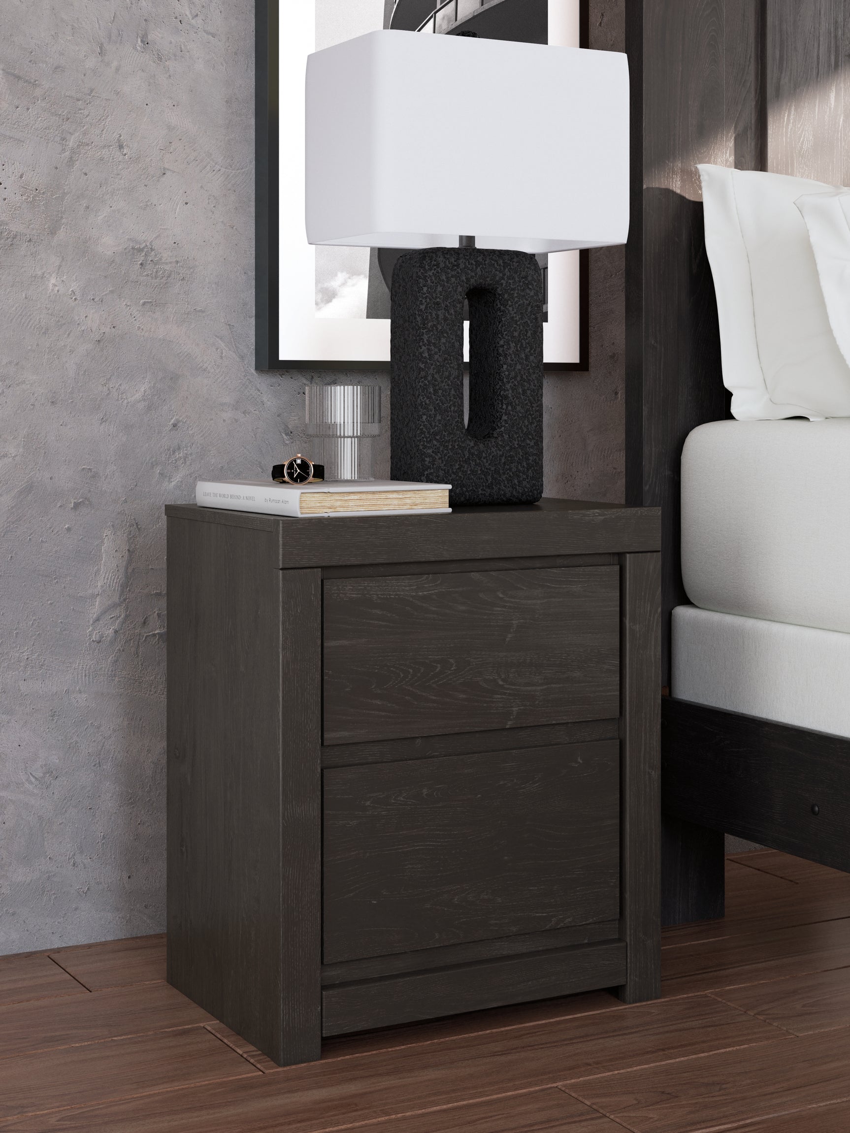 Fraluna Charcoal Nightstand - Ornate Home