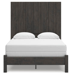 Fraluna Charcoal Queen Panel Bed, Dresser, Mirror, and Nightstand - Ornate Home
