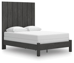 Fraluna Charcoal Queen Panel Bed, Dresser, Mirror, and Nightstand - Ornate Home