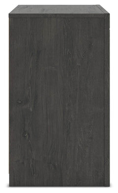 Fraluna Charcoal Queen Panel Bed, Dresser, Mirror, and Nightstand - Ornate Home