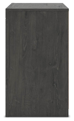 Fraluna Charcoal Queen Panel Bed, Dresser, Mirror, and Nightstand - Ornate Home