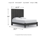 Fraluna Charcoal Queen Panel Bed, Dresser and Mirror - Ornate Home