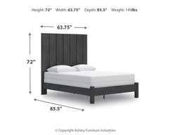 Fraluna Charcoal Queen Panel Bed, Dresser and Mirror - Ornate Home