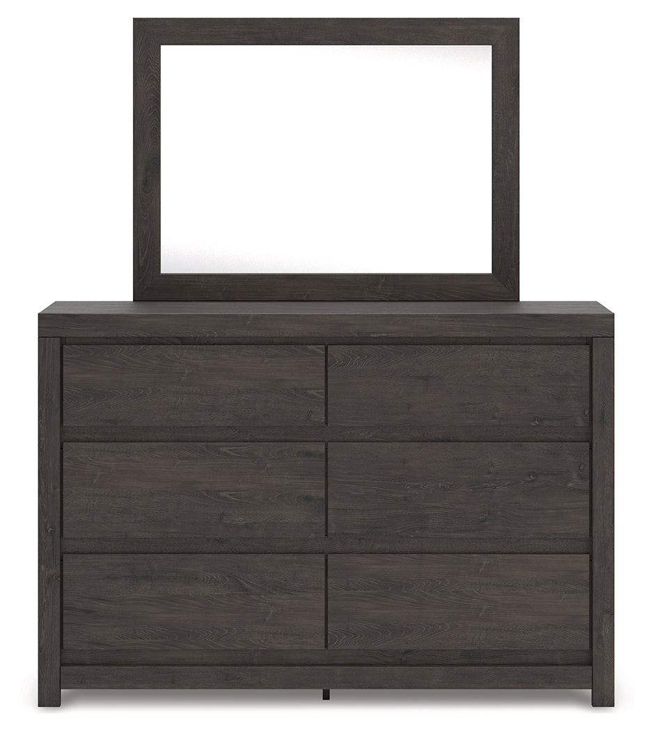Fraluna Charcoal Queen Panel Storage Bed, Dresser and Mirror (Online Special Price) - Ornate Home