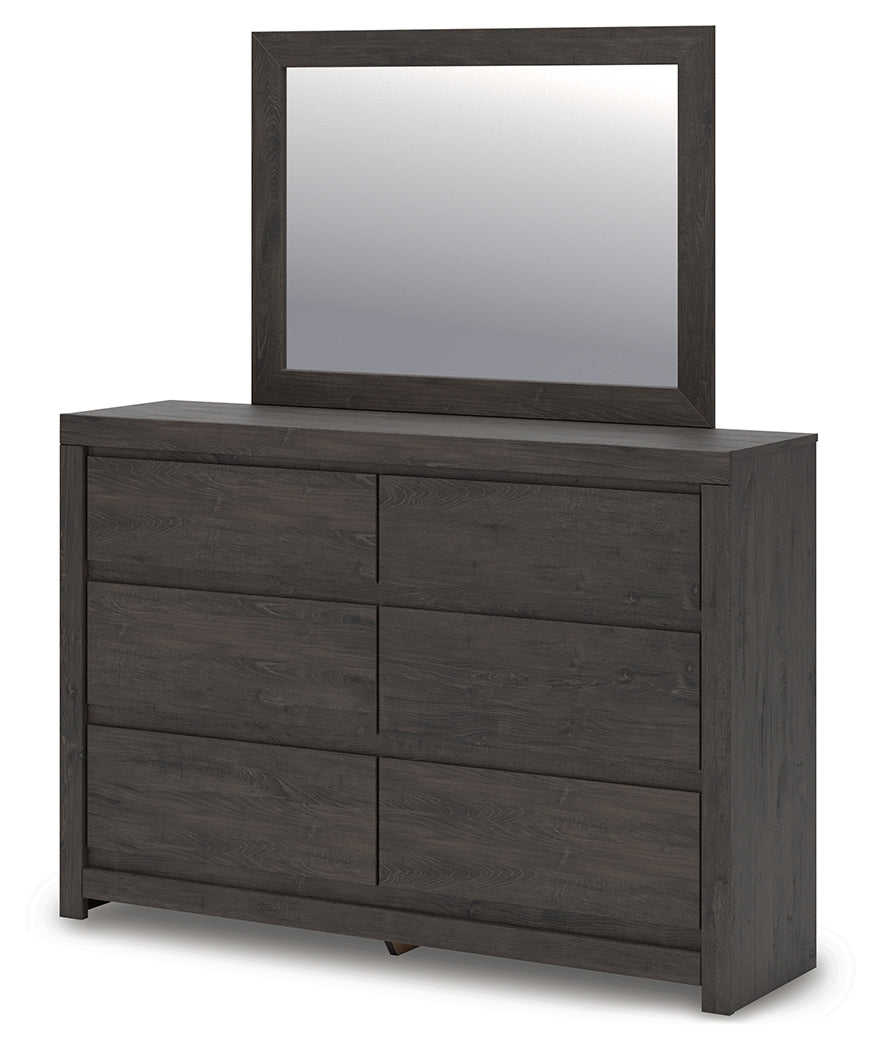 Fraluna Charcoal Queen Panel Storage Bed, Dresser and Mirror (Online Special Price) - Ornate Home