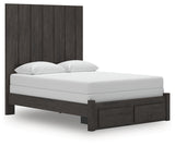Fraluna Charcoal Queen Panel Storage Bed, Dresser and Mirror (Online Special Price) - Ornate Home