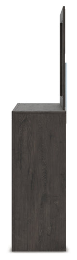 Fraluna Charcoal Queen Panel Storage Bed, Dresser and Mirror - Ornate Home