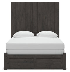 Fraluna Charcoal Queen Panel Storage Bed, Dresser and Mirror - Ornate Home