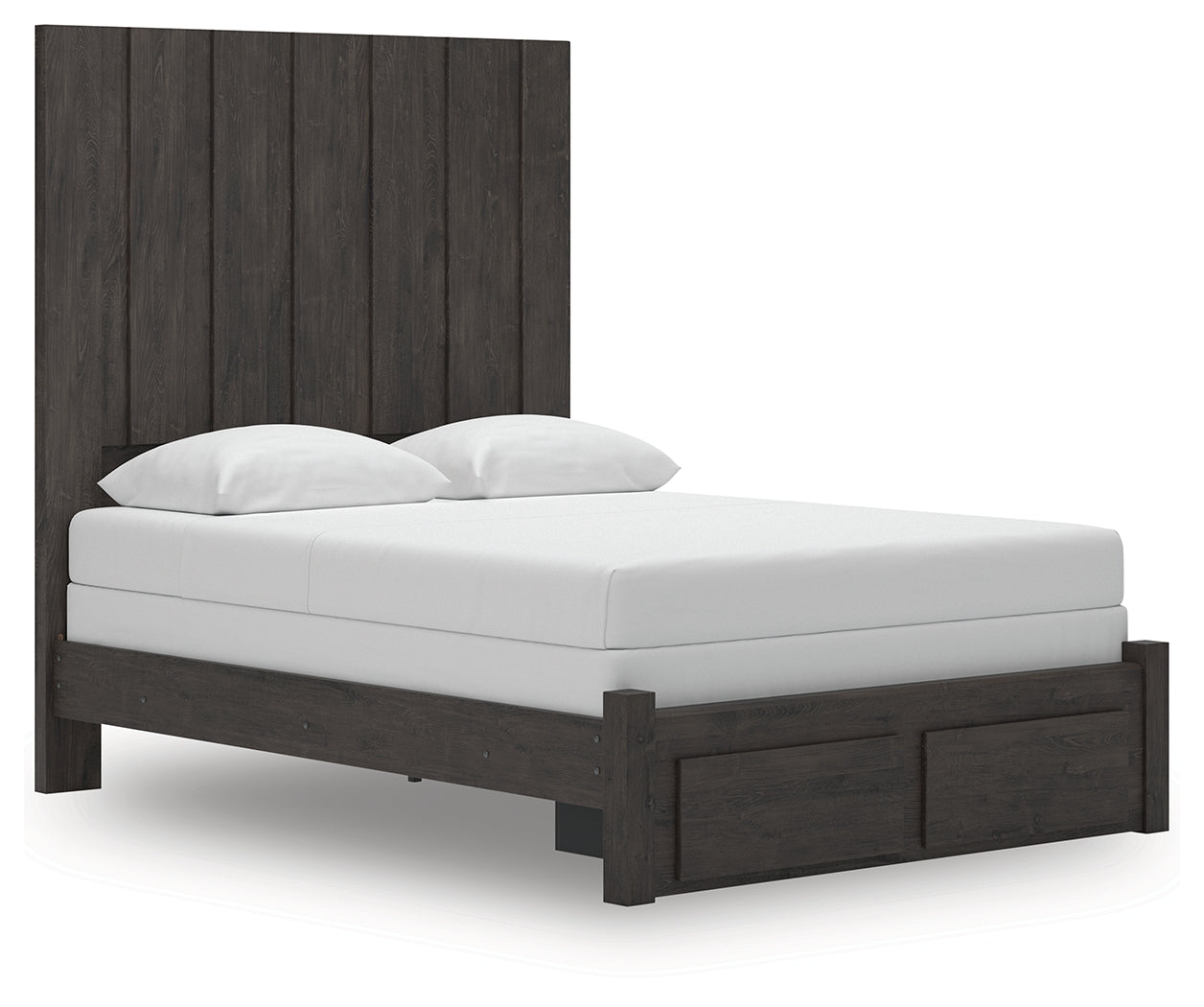 Fraluna Charcoal Queen Panel Storage Bed, Dresser and Mirror - Ornate Home