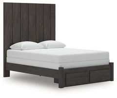 Fraluna Charcoal Queen Panel Storage Bed, Dresser and Mirror - Ornate Home