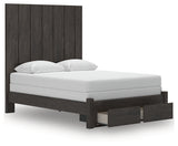 Fraluna Charcoal Queen Panel Storage Bed, Dresser and Mirror - Ornate Home